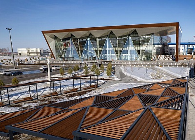  Новый современный аэровокзальный комплекс Международного аэропорта Благовещенск (Игнатьево) им. Н.Н. Муравьева-Амурского введен в эксплуатацию - старт его работе дал президент России Владимир Владимирович Путин