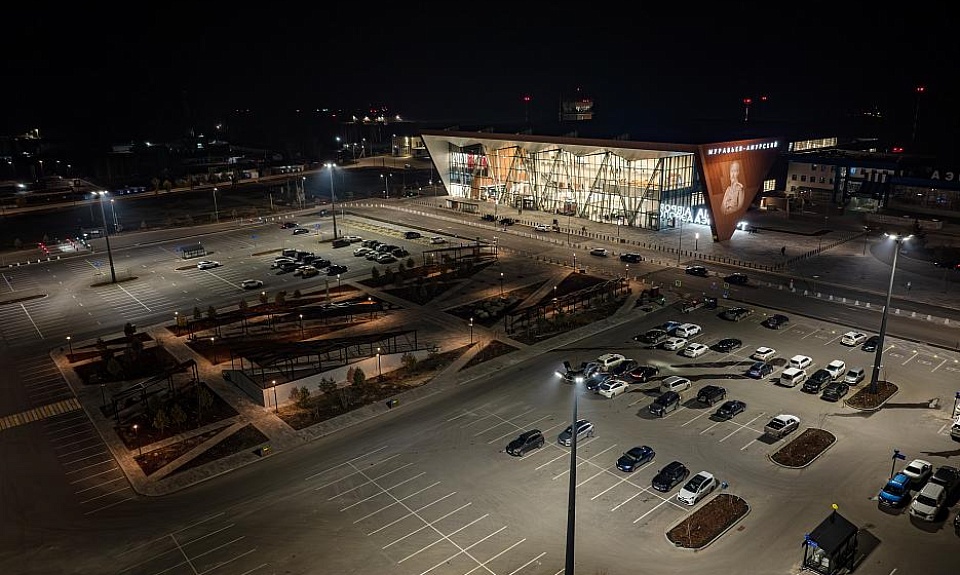  Новый современный аэровокзальный комплекс Международного аэропорта Благовещенск (Игнатьево) им. Н.Н. Муравьева-Амурского введен в эксплуатацию - старт его работе дал президент России Владимир Владимирович Путин